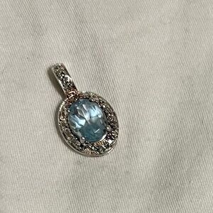 925 silver and aquamarine pendant